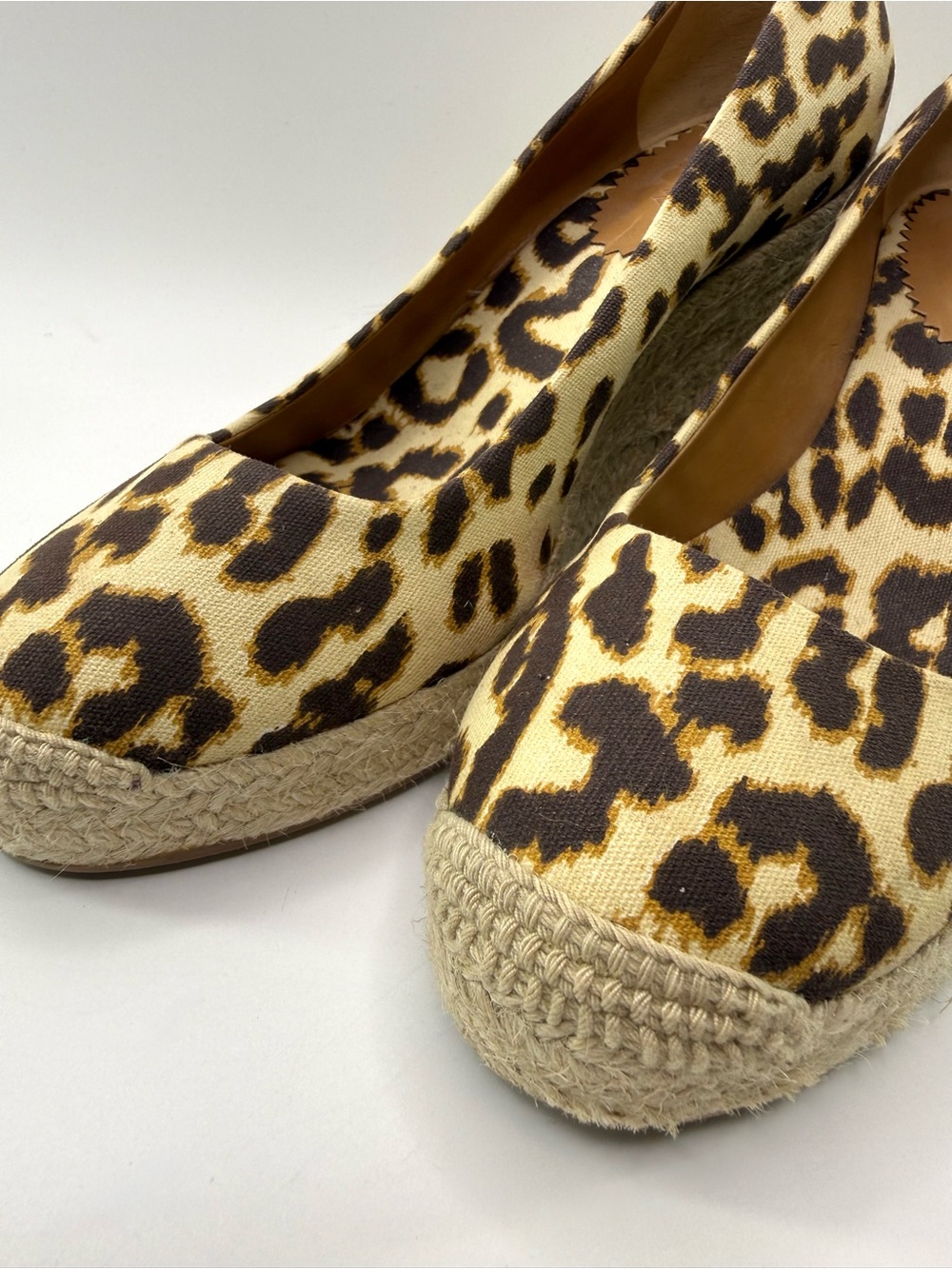 J Crew Factory Seville Leopard Espadrille Wedge Pumps Tan/Brown Women’s 7 - Picture 3 of 13